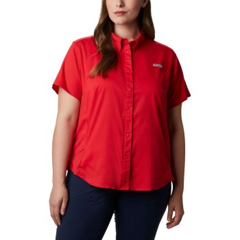 Columbia Overhemd Dames, PFG Tamiami II Short Sleeve Plus Size Rood, 94GWHVAUF